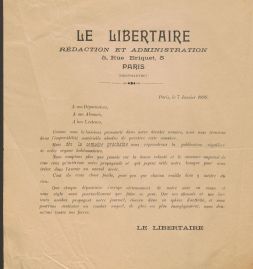 Arch numérisées en ligne ISSS Amsterdam Le Libertaire 1898 pas parution